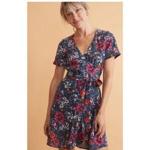 NWT Marine Layer Navy Floral Wrap Dress
